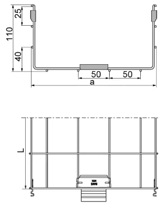 Зображення Лоток кабельний з дротяної сітки KDSZ300H110/3 (912430)