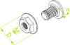 Зображення Болт із грибоподібною головкою + фланцева гайка зубчаста (компл.) SGKFM SGKFM6x12 (651441)